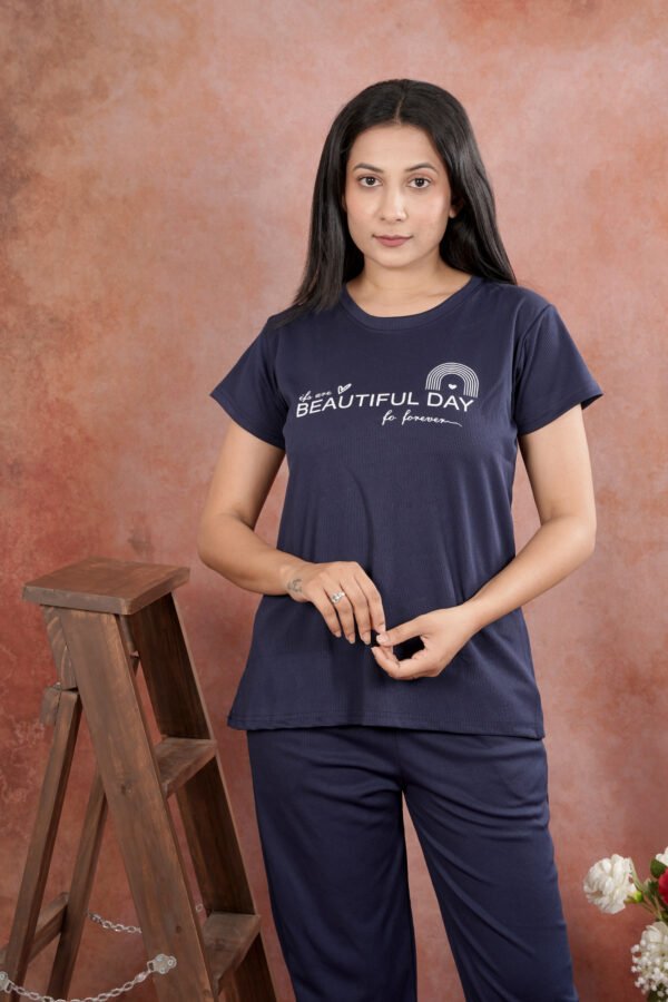 Super Soft Fabric Comfort fit Plain Night Suit Set - Image 8
