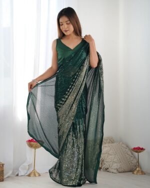 Women's Georgette Saree With Sequins Designer Saree