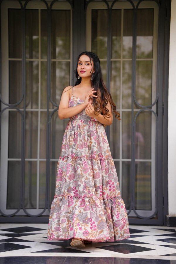 Most Beautuful And Attractive Cotton Printed Poly Blend Gown - Image 5